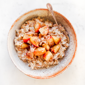 Size Grain Porridge With Caramelised Apple and Coconut