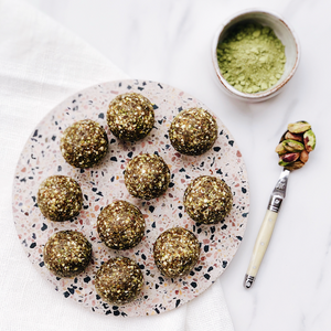 Matcha, Pistachio and Fig Energy Bites