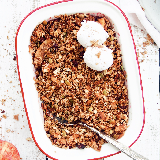 Oven Baked Apple and Rhubarb Crumble