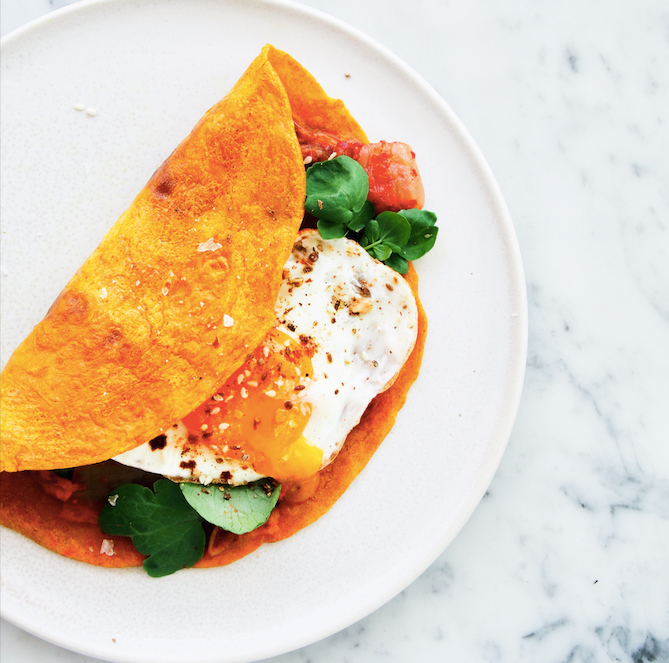 Chickpea Pancakes with Dukkah Fried Eggs