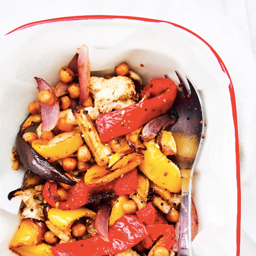 Dukkah and Mustard Veggie Tray-Bake